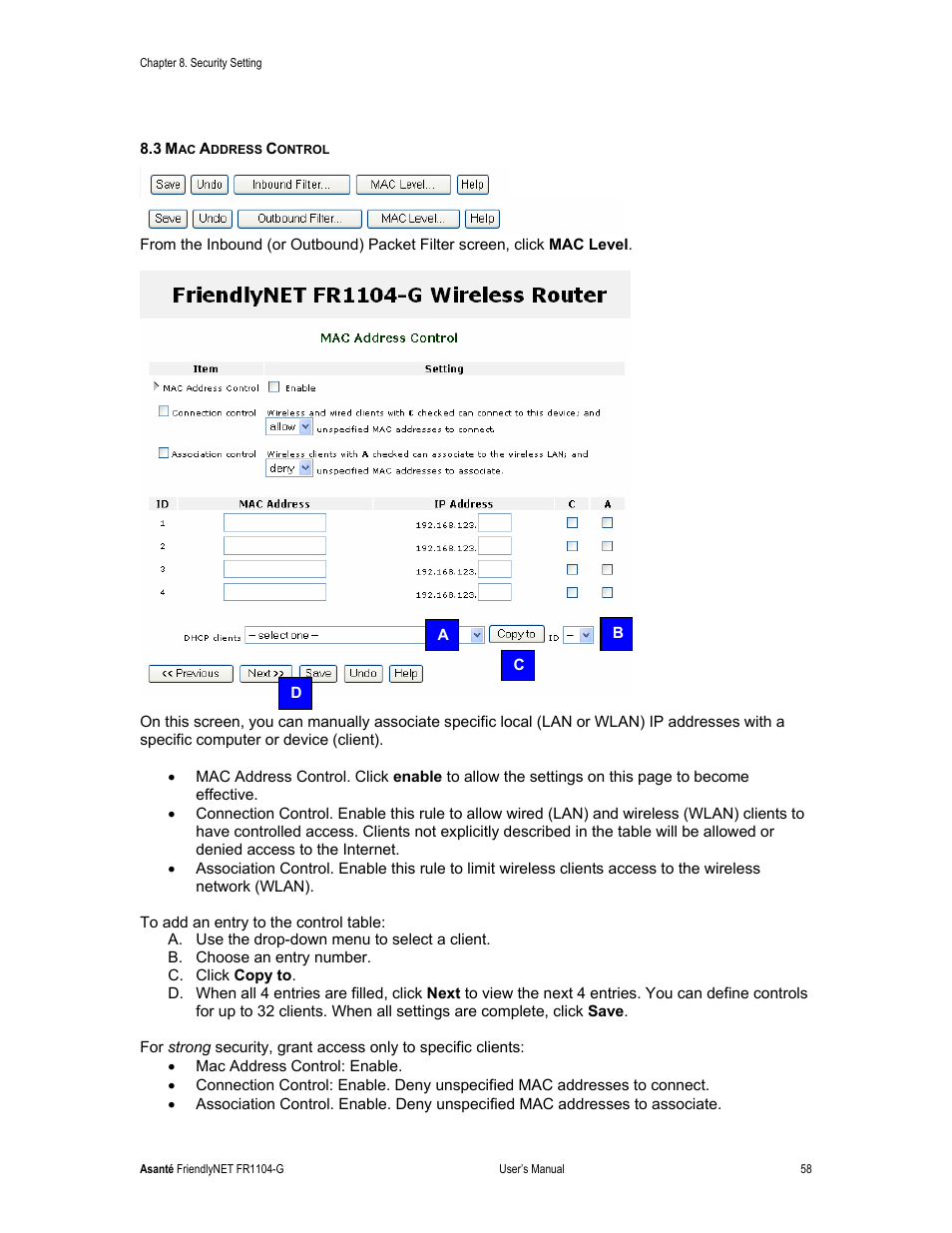 Asante Technologies FR1104-G User Manual | Page 58 / 83