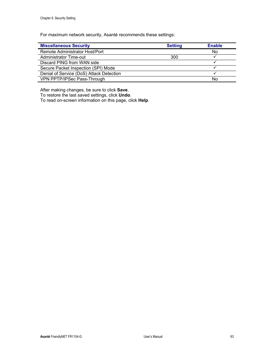 Asante Technologies FR1104-G User Manual | Page 63 / 83