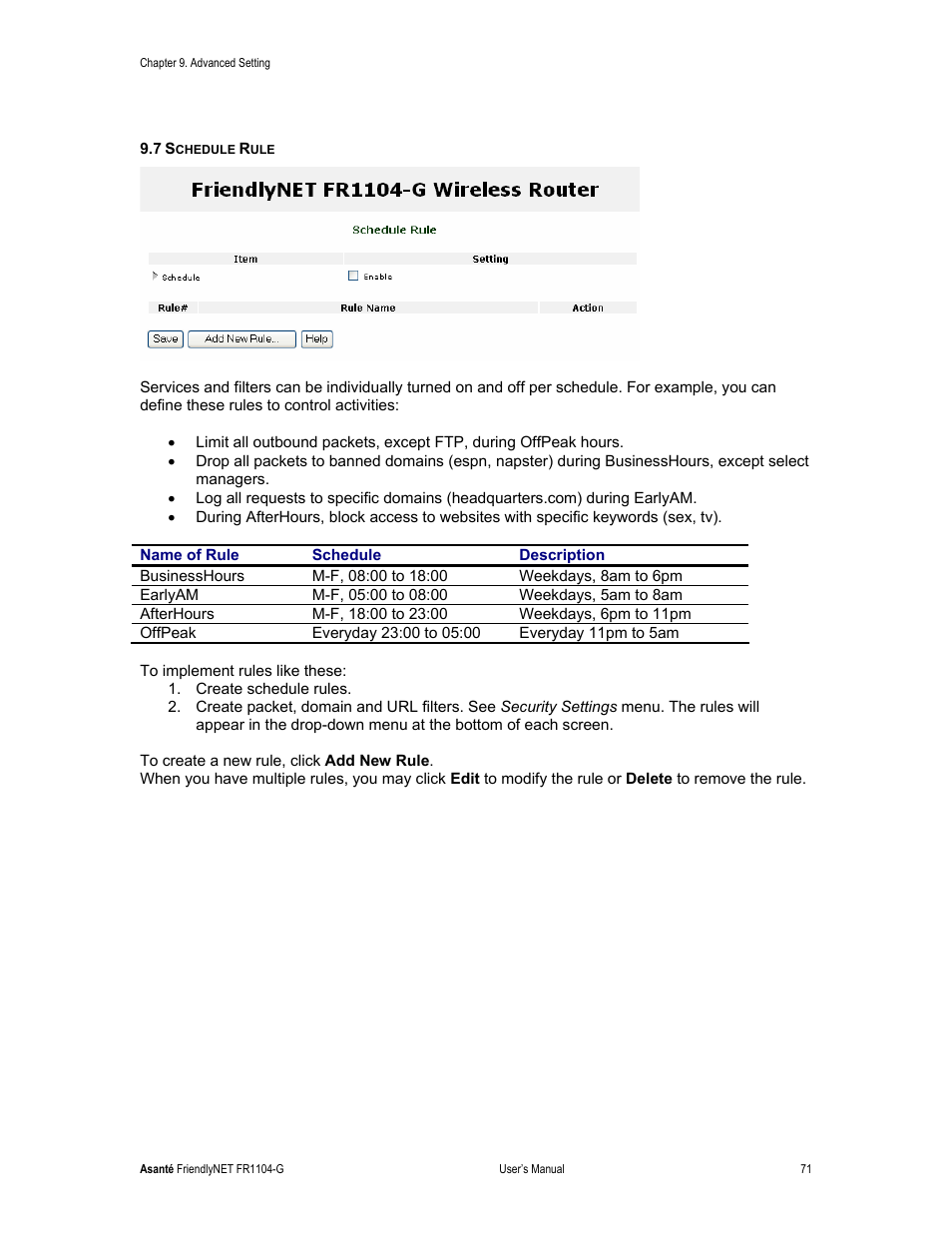 Asante Technologies FR1104-G User Manual | Page 71 / 83