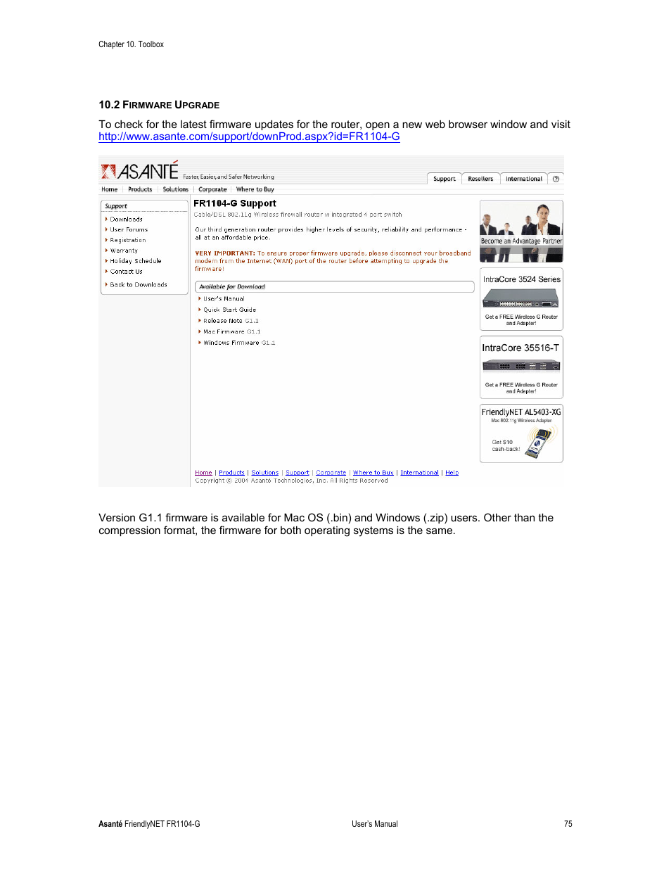 Asante Technologies FR1104-G User Manual | Page 75 / 83