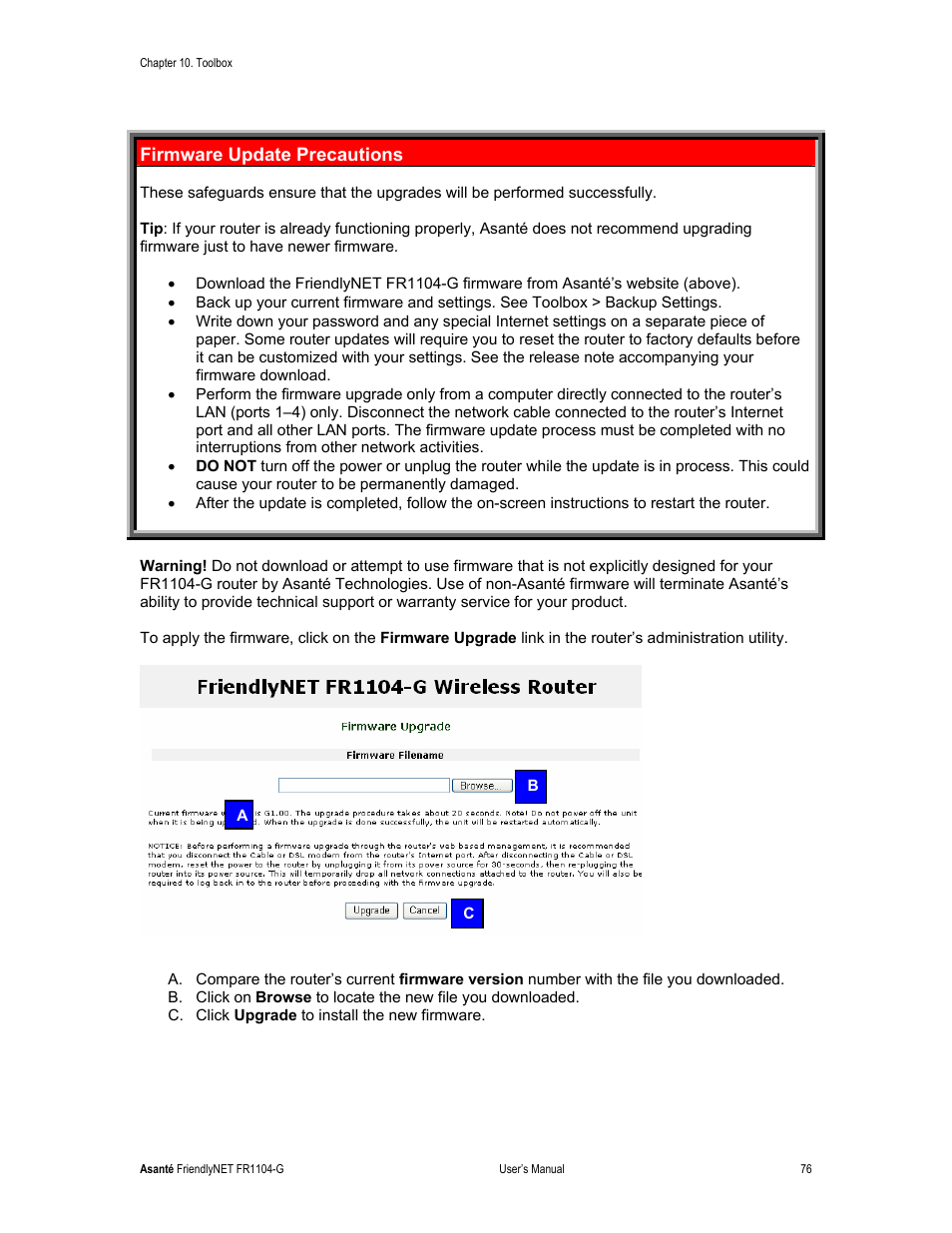 Asante Technologies FR1104-G User Manual | Page 76 / 83