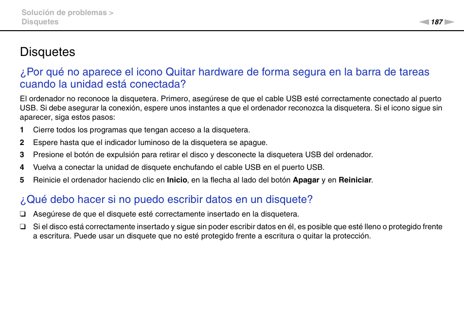 Disquetes | Sony VPCS11G7E User Manual | Page 187 / 196