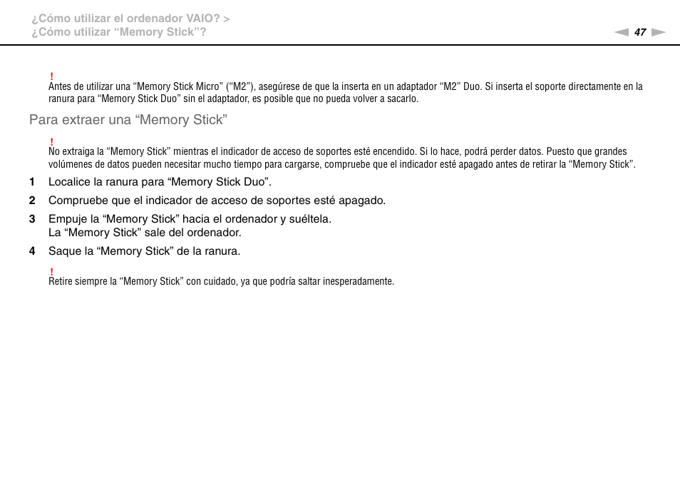 Sony VPCS11G7E User Manual | Page 47 / 196