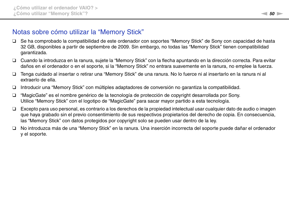 Sony VPCS11G7E User Manual | Page 50 / 196