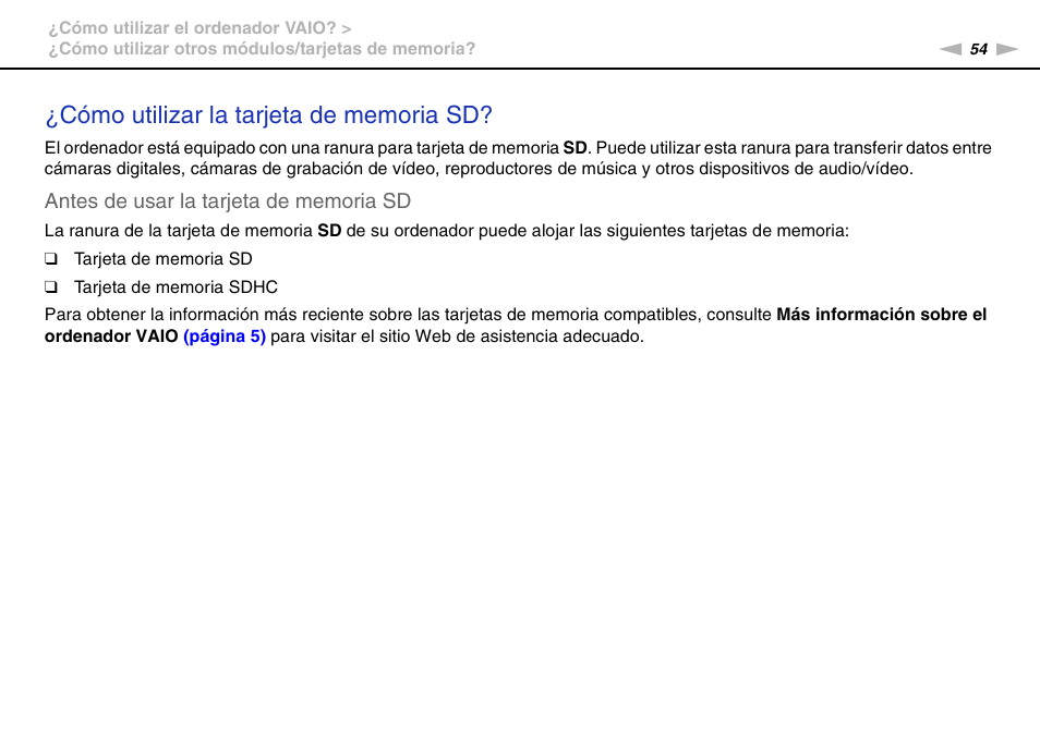 Sony VPCS11G7E User Manual | Page 54 / 196