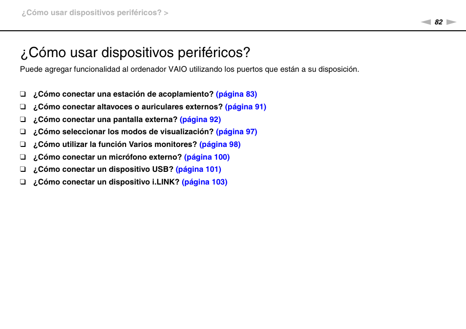 Cómo usar dispositivos periféricos | Sony VPCS11G7E User Manual | Page 82 / 196