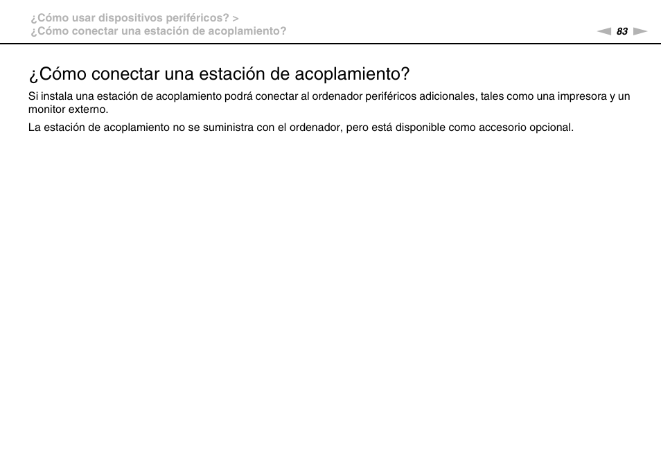 Cómo conectar una estación de acoplamiento | Sony VPCS11G7E User Manual | Page 83 / 196