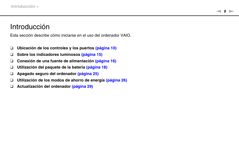 Introducción | Sony VPCS11G7E User Manual | Page 9 / 196