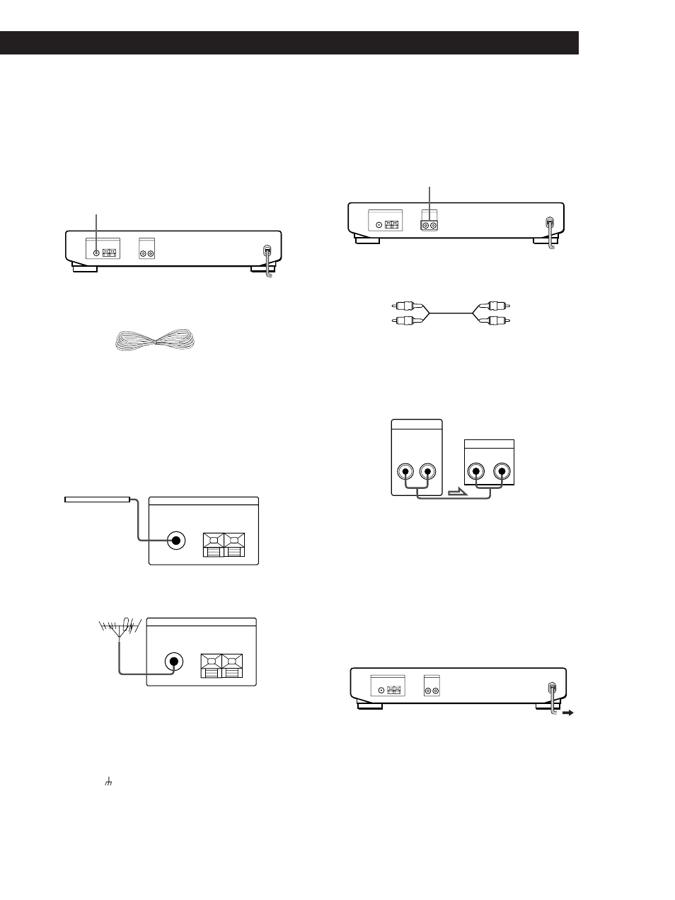 Raccordement d’un amplificateur, Raccordement au courant secteur, Raccordement de l’antenne fm | Raccordement à la terre, Préparatifs | Sony ST-SE200 User Manual | Page 13 / 32