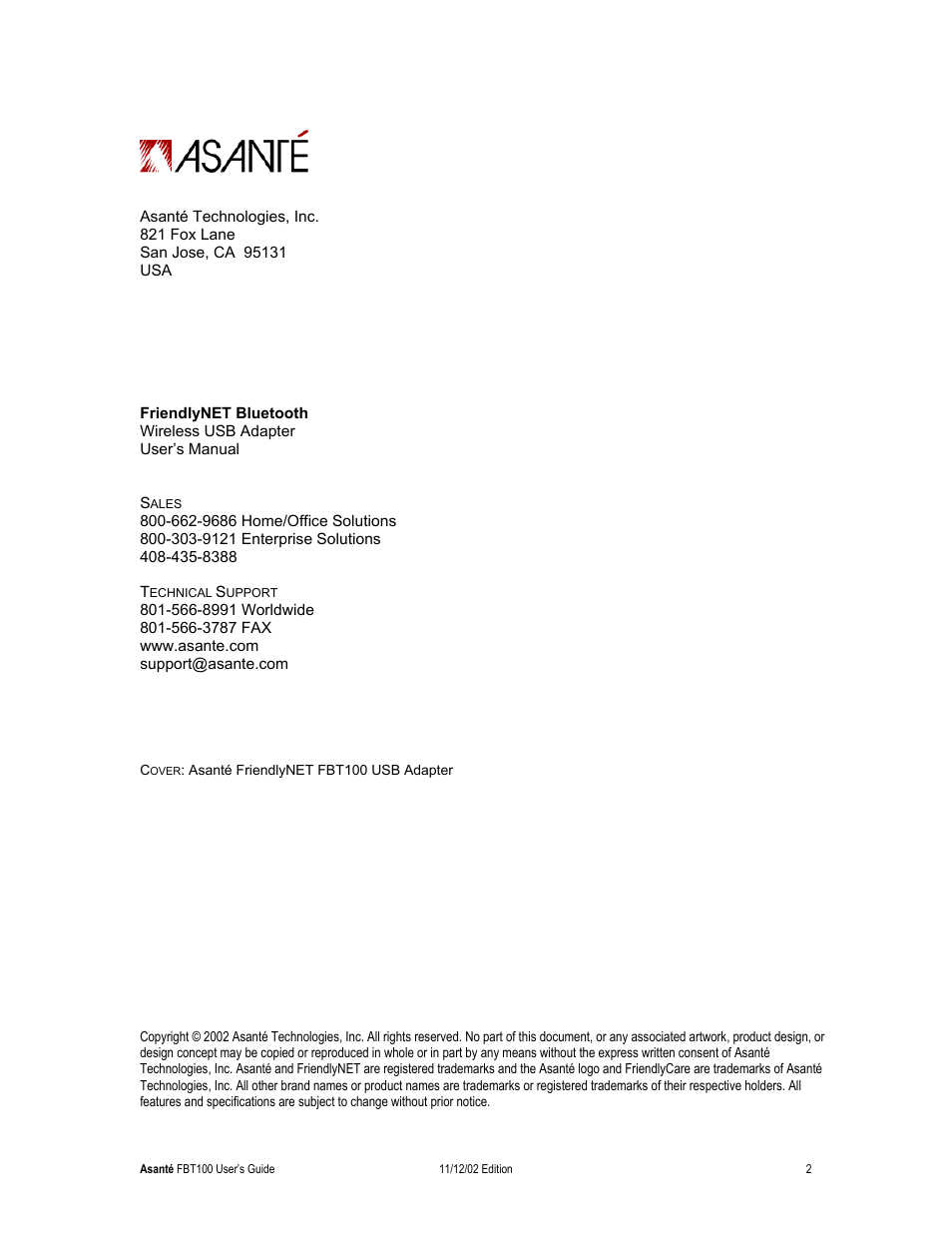 Friendlynet bluetooth | Asante Technologies FriendlyNET Wireless USB Adapter User Manual | Page 2 / 44