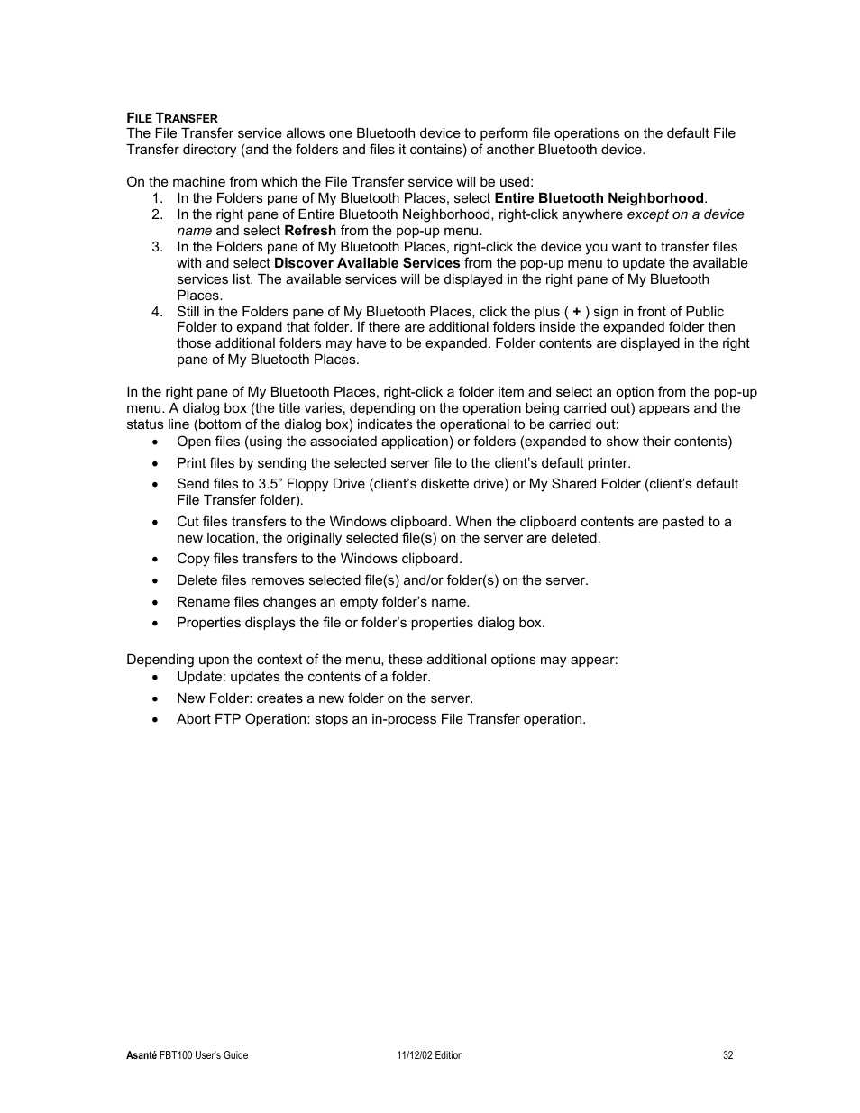 File transfer | Asante Technologies FriendlyNET Wireless USB Adapter User Manual | Page 32 / 44