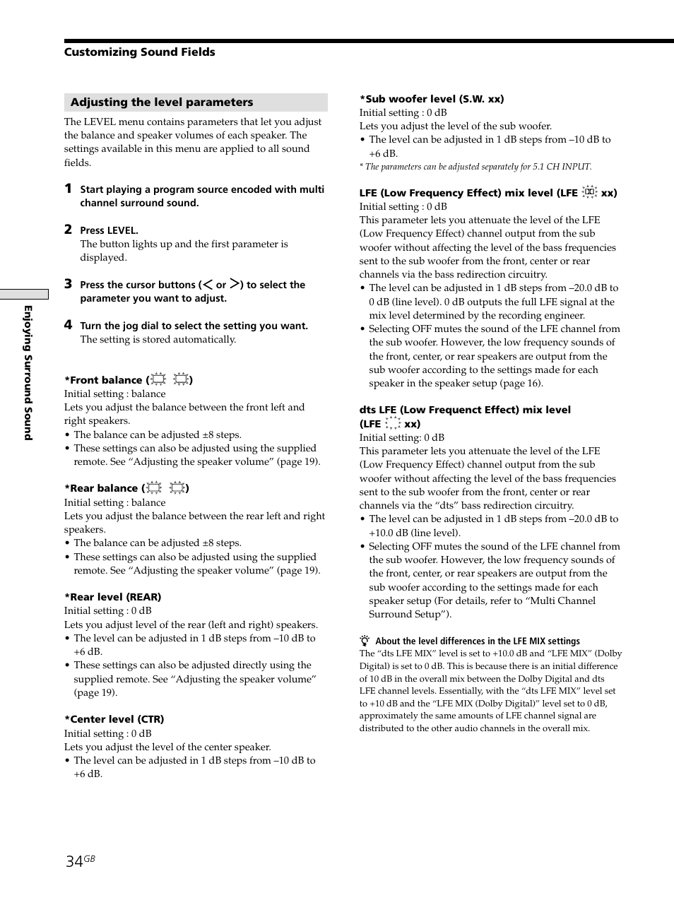 Sony STR-SE501 User Manual | Page 34 / 161