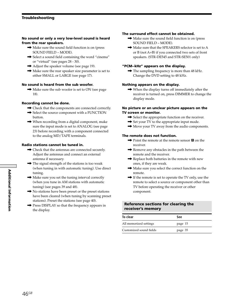 Sony STR-SE501 User Manual | Page 46 / 161