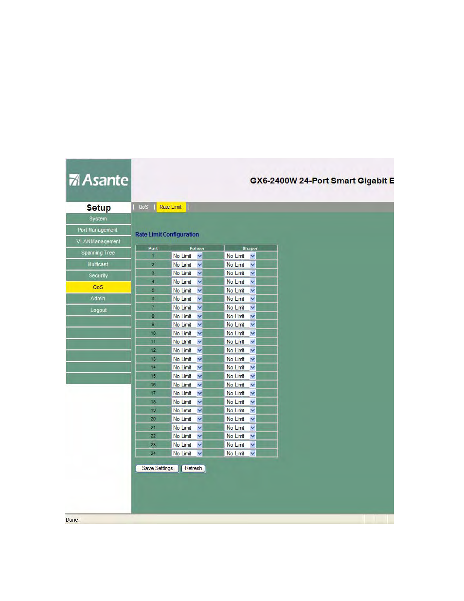 3 rate limit | Asante Technologies FriendlyNET GX6-2400W User Manual | Page 39 / 55