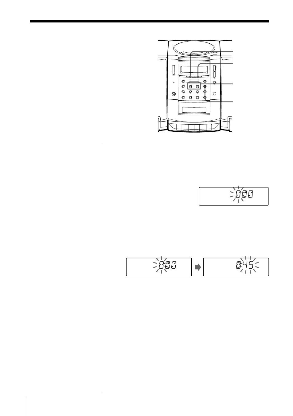 Setting the clock | Sony PMC-R30L User Manual | Page 20 / 68