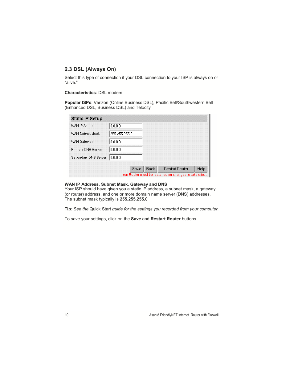 Asante Technologies FR1000 User Manual | Page 10 / 68