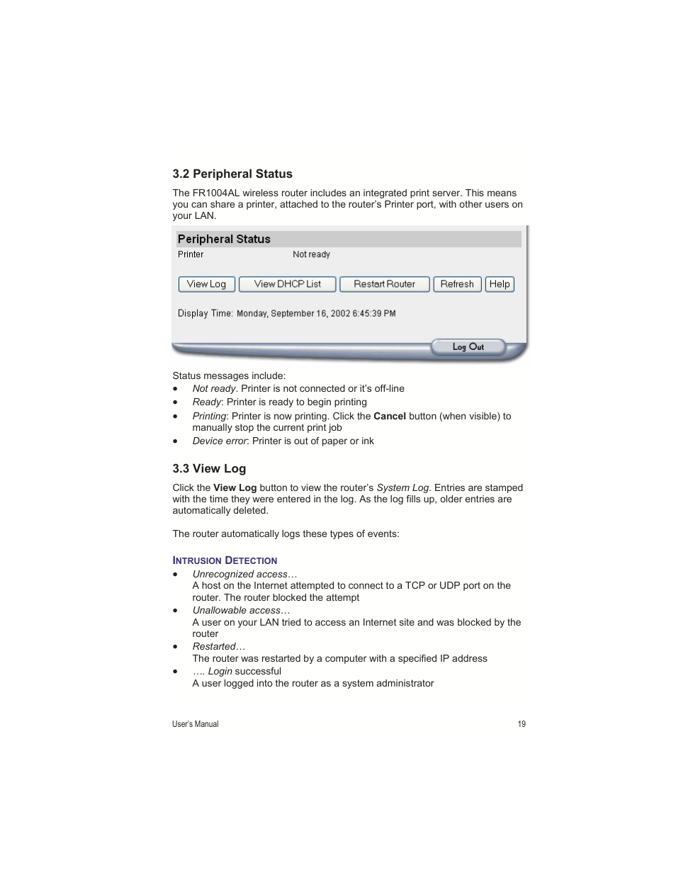 Asante Technologies FR1000 User Manual | Page 19 / 68