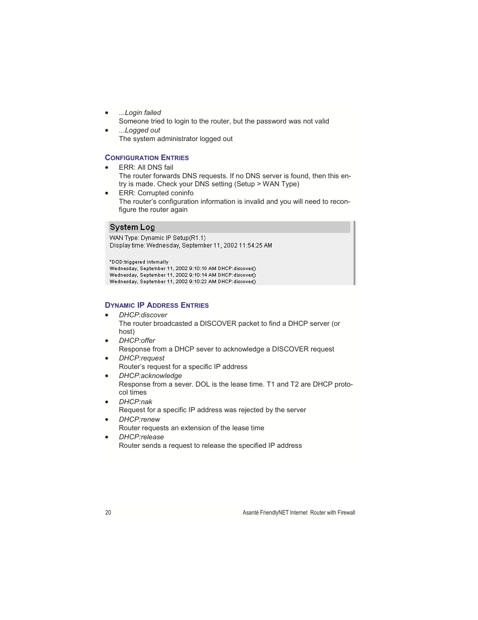 Asante Technologies FR1000 User Manual | Page 20 / 68