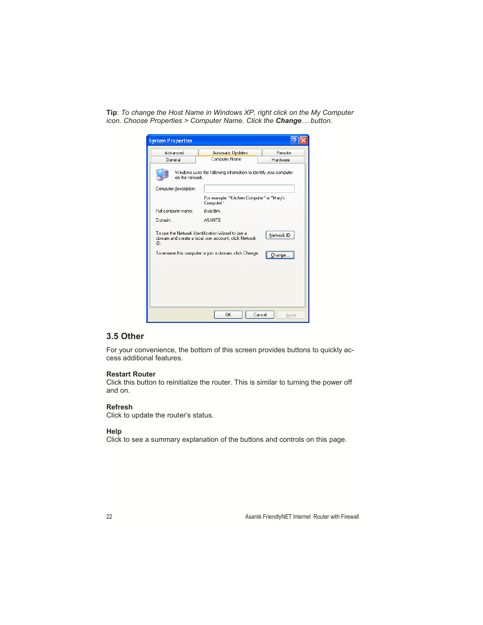 Asante Technologies FR1000 User Manual | Page 22 / 68