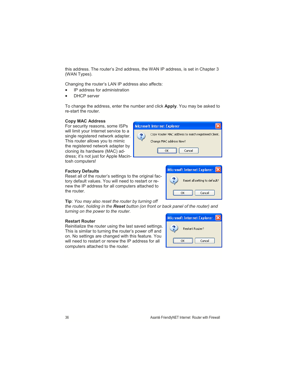 Asante Technologies FR1000 User Manual | Page 36 / 68