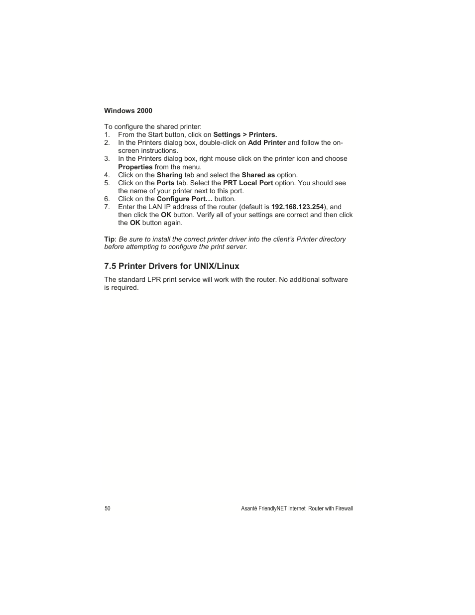 Asante Technologies FR1000 User Manual | Page 50 / 68