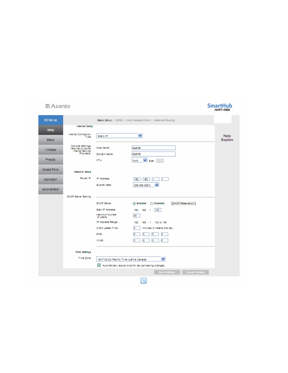 Web configuration utility | Asante Technologies AWRT-550N User Manual | Page 13 / 62