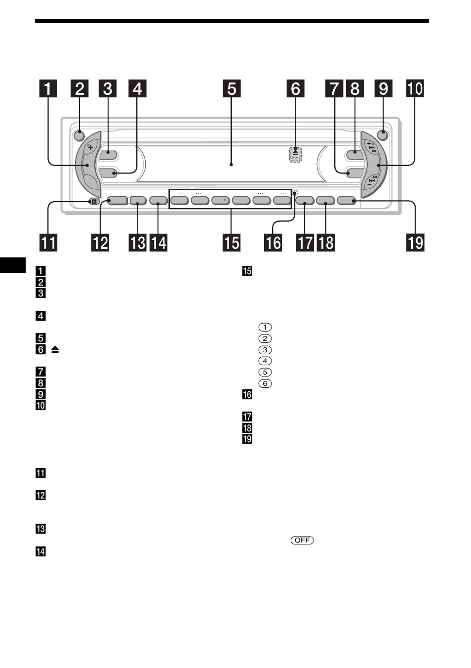 Location of controls, 4location of controls | Sony MDX-F5800 User Manual | Page 4 / 84