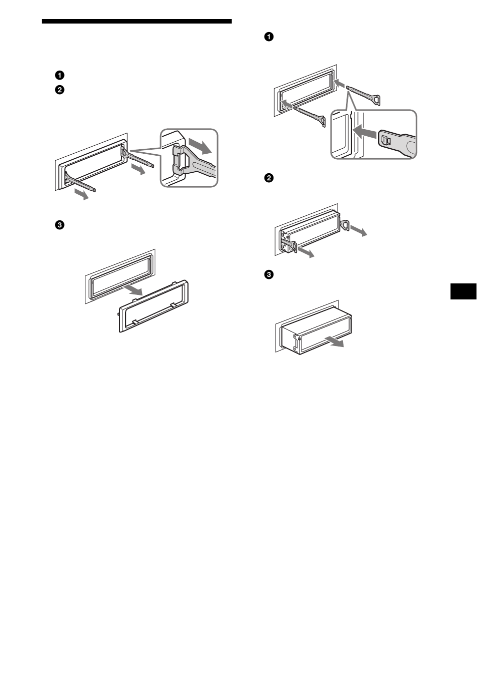 Démontage de l’appareil, 25 démontage de l’appareil | Sony MDX-F5800 User Manual | Page 51 / 84