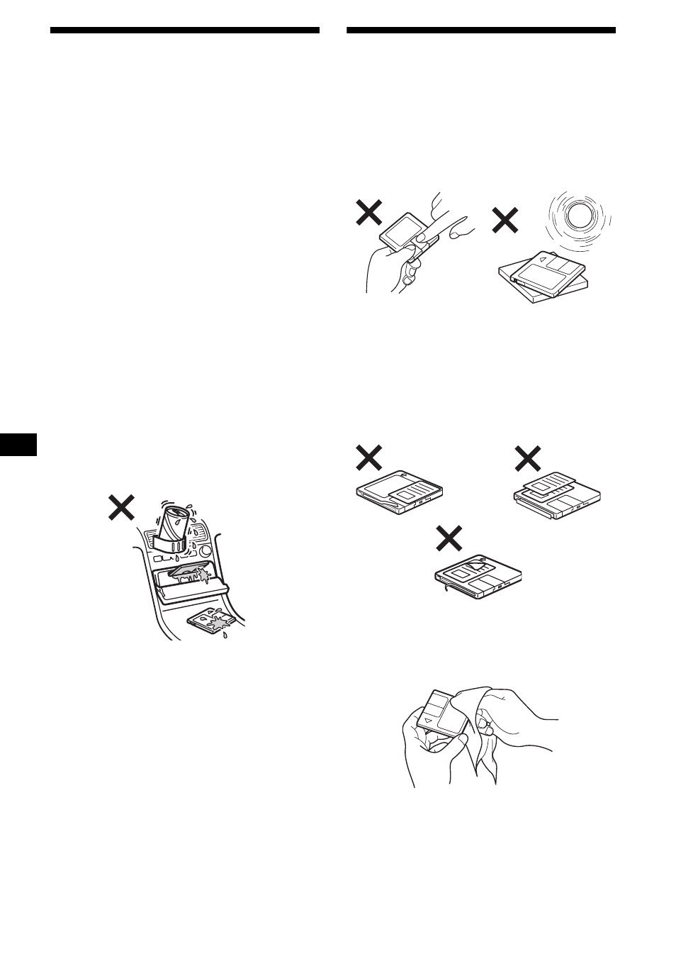 Precauciones, Notas sobre los discos md, Precauciones notas sobre los discos md | 6precauciones | Sony MDX-F5800 User Manual | Page 60 / 84