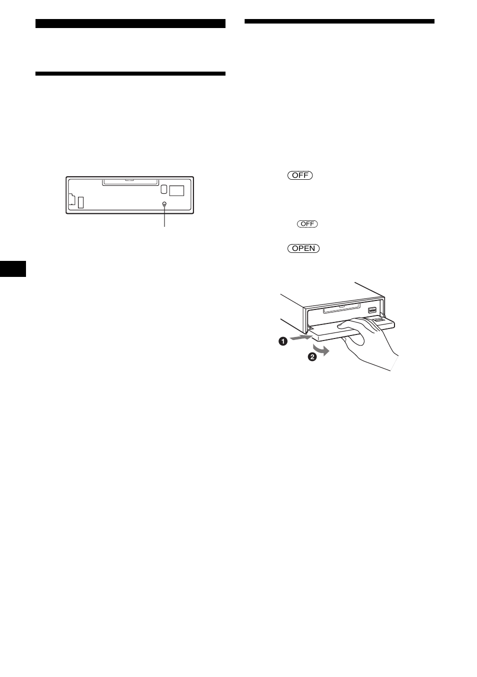 Getting started, Resetting the unit, Detaching the front panel | Resetting the unit detaching the front panel | Sony MDX-F5800 User Manual | Page 8 / 84