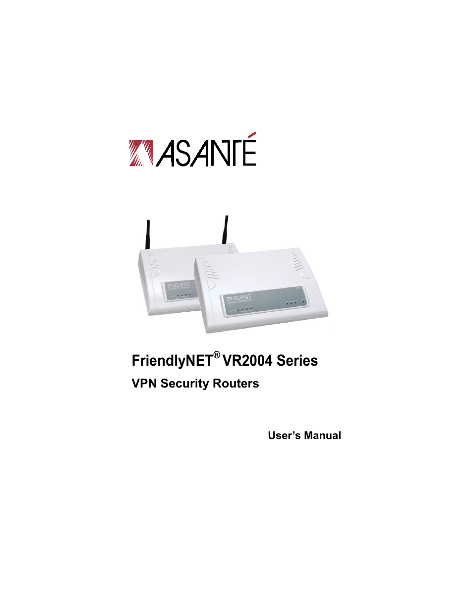 Asante Technologies VR2004 User Manual | 76 pages