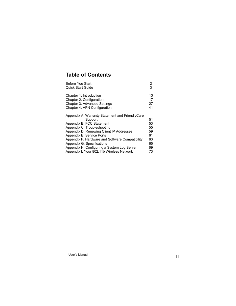 Asante Technologies VR2004 User Manual | Page 11 / 76