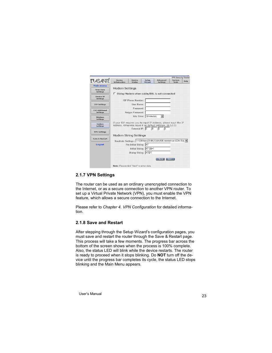 Asante Technologies VR2004 User Manual | Page 23 / 76