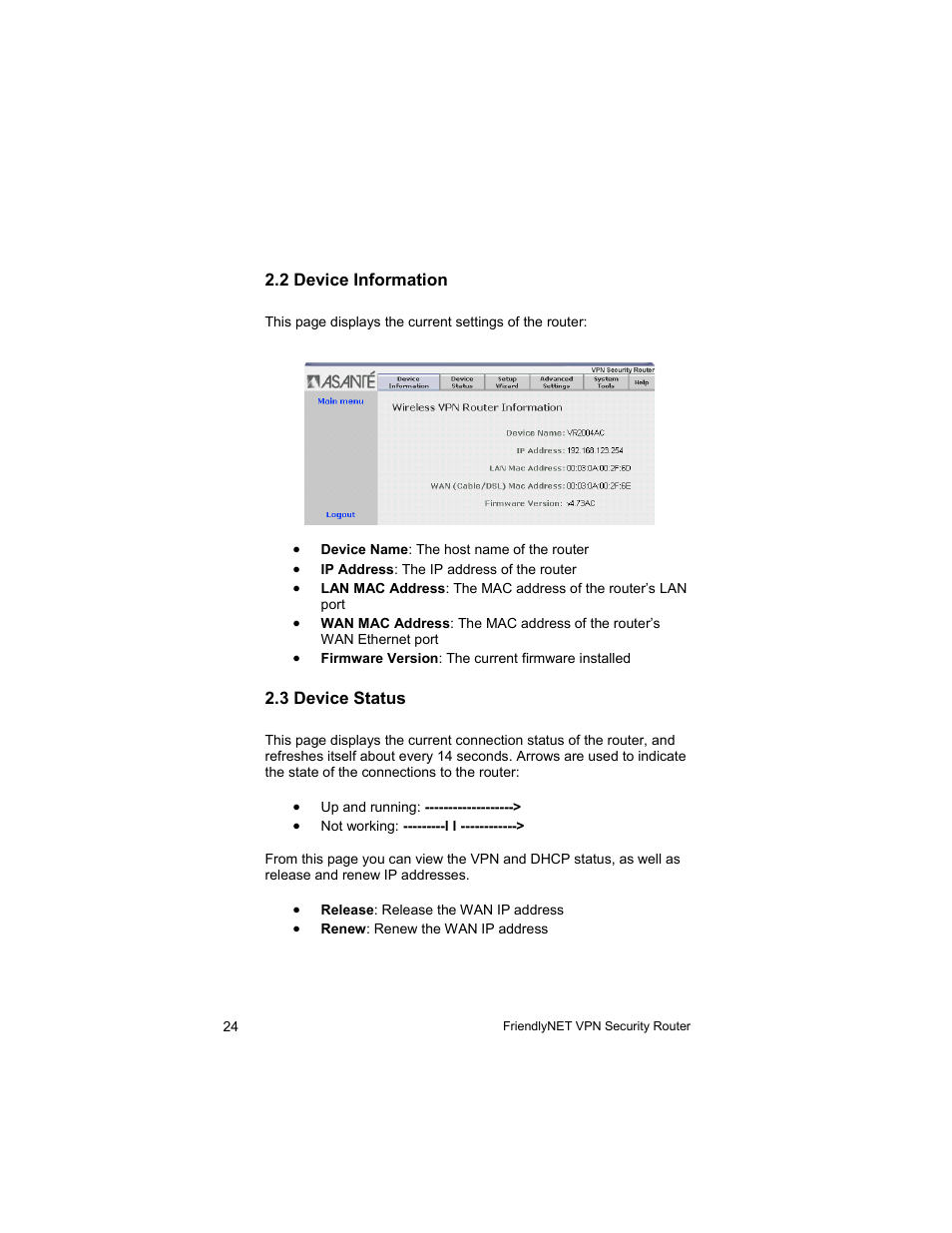 Asante Technologies VR2004 User Manual | Page 24 / 76