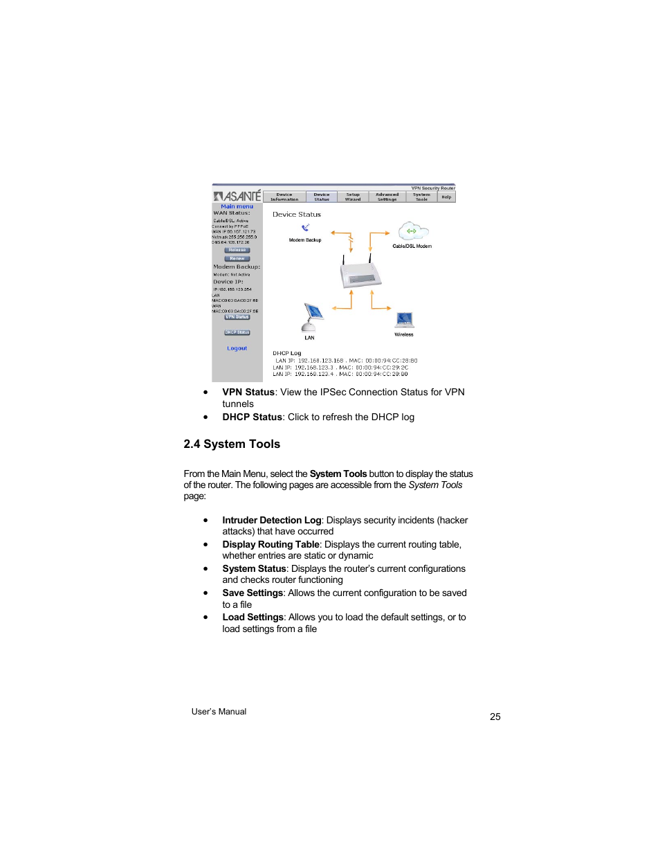 Asante Technologies VR2004 User Manual | Page 25 / 76