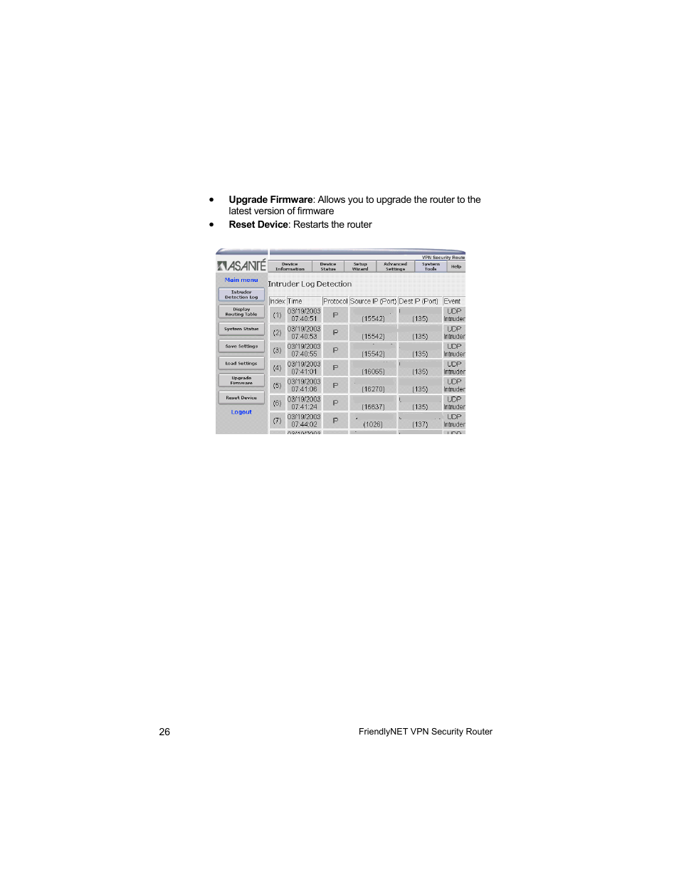Asante Technologies VR2004 User Manual | Page 26 / 76