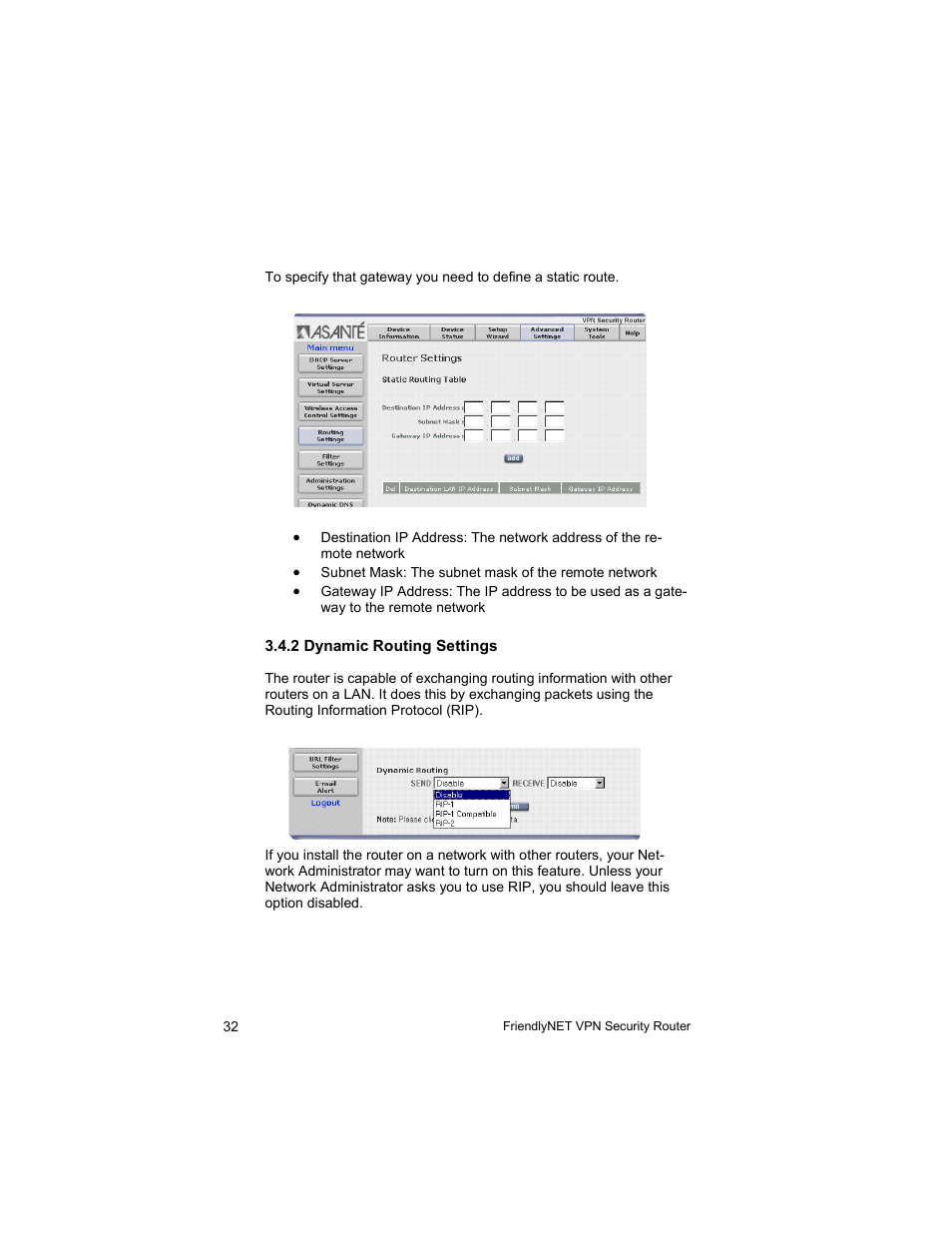 Asante Technologies VR2004 User Manual | Page 32 / 76