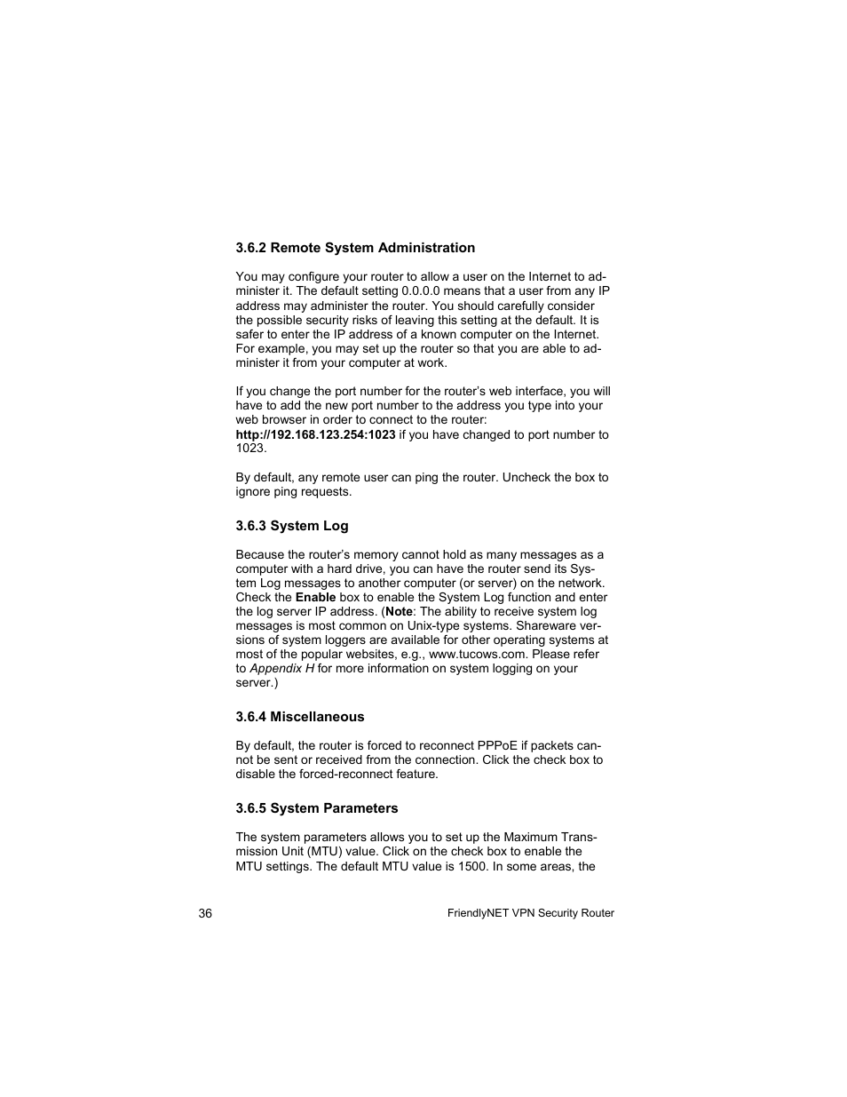 Asante Technologies VR2004 User Manual | Page 36 / 76