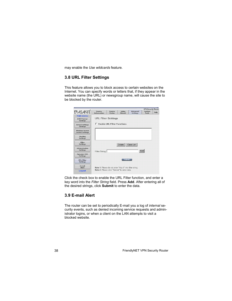 Asante Technologies VR2004 User Manual | Page 38 / 76