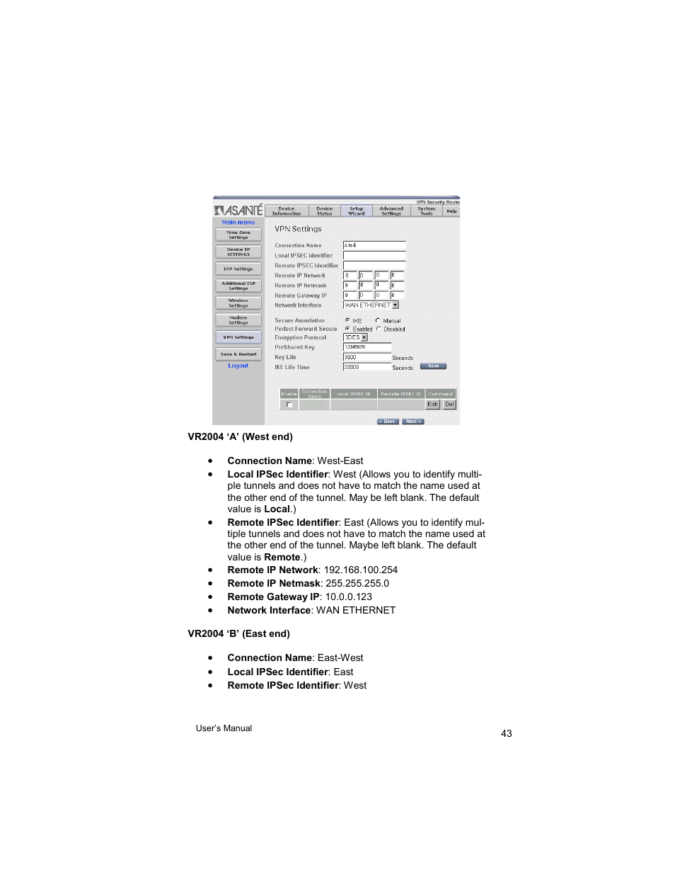 Asante Technologies VR2004 User Manual | Page 43 / 76