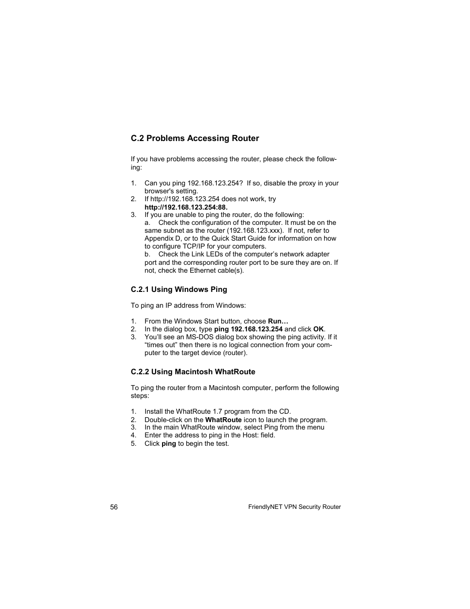 Asante Technologies VR2004 User Manual | Page 56 / 76