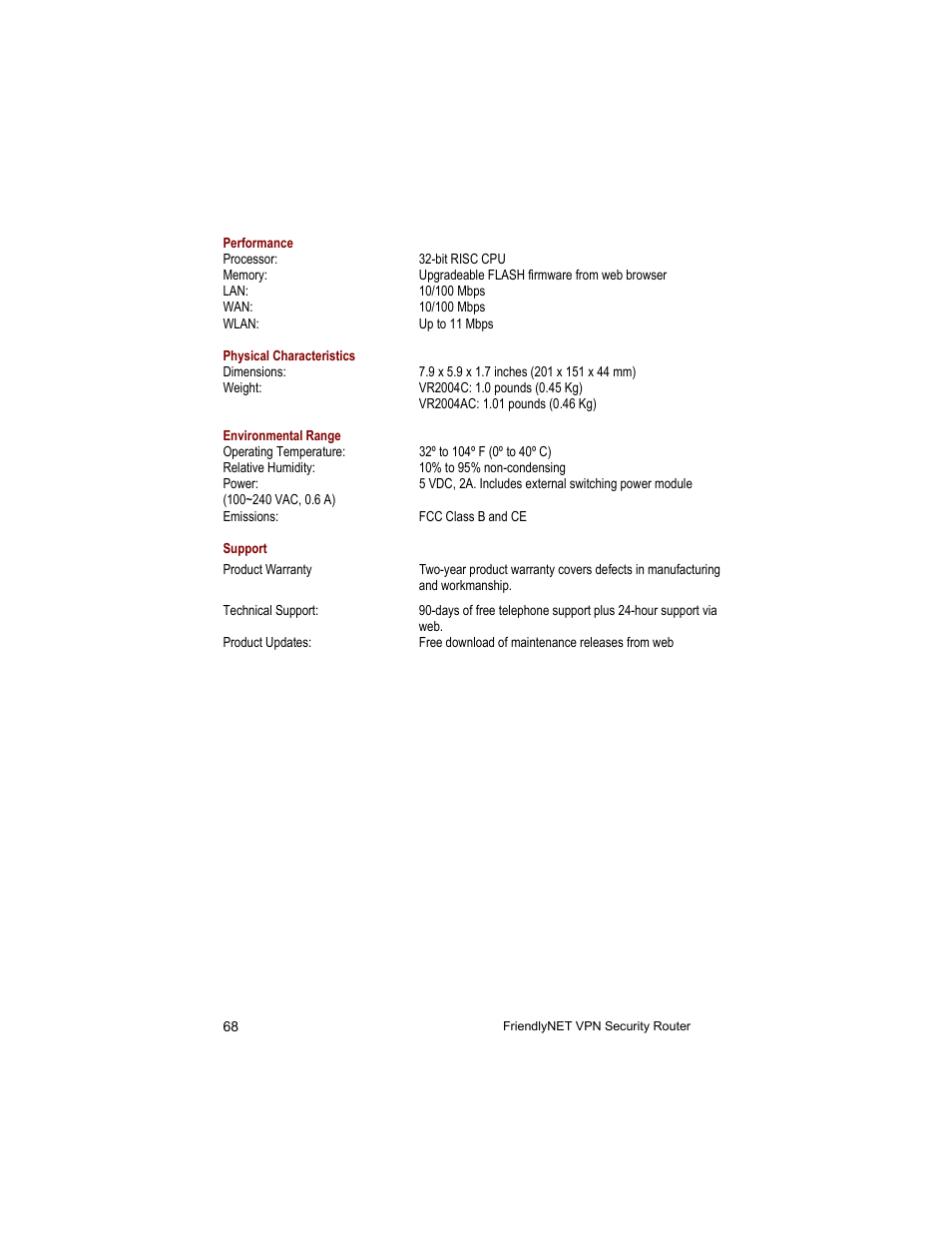 Asante Technologies VR2004 User Manual | Page 68 / 76