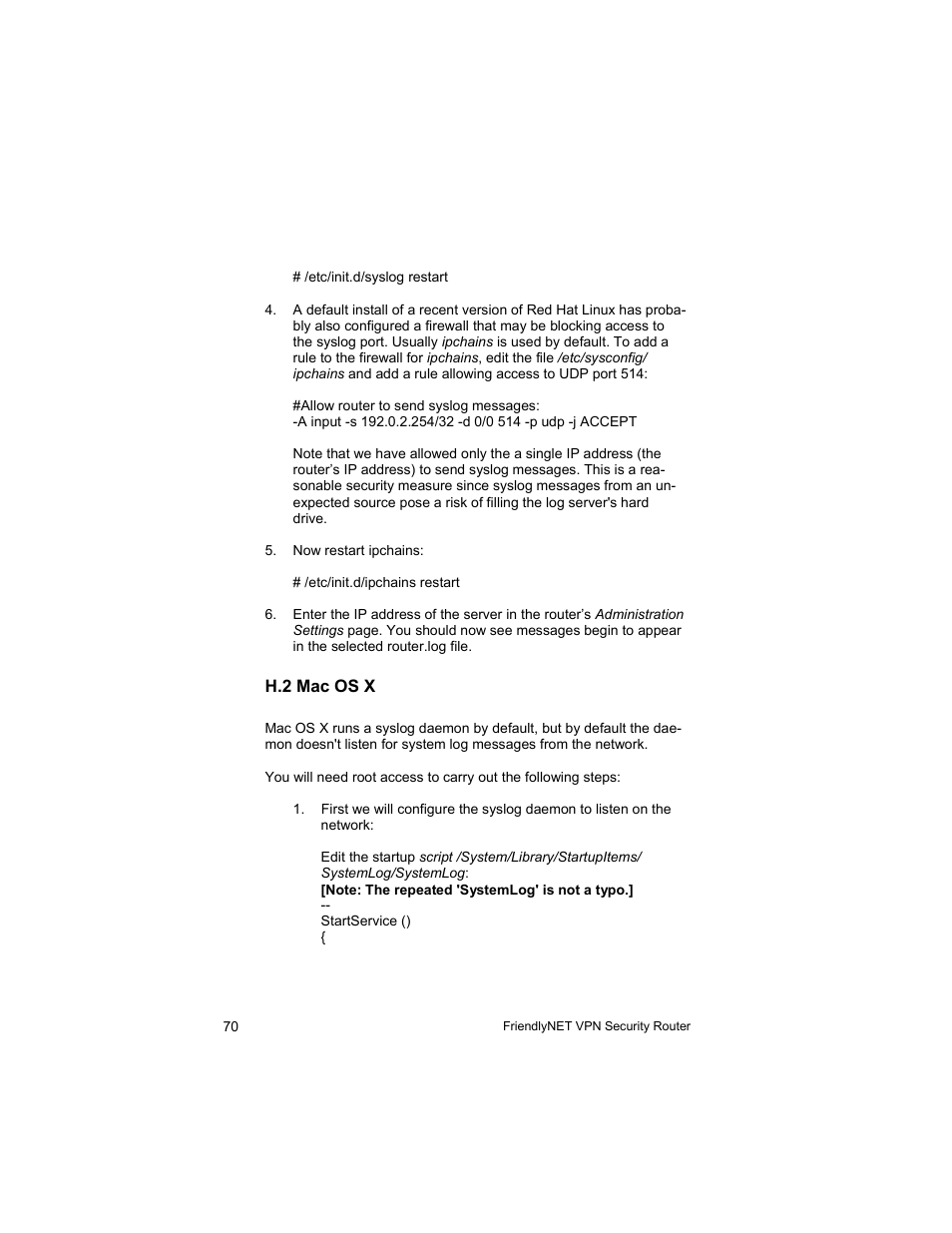Asante Technologies VR2004 User Manual | Page 70 / 76