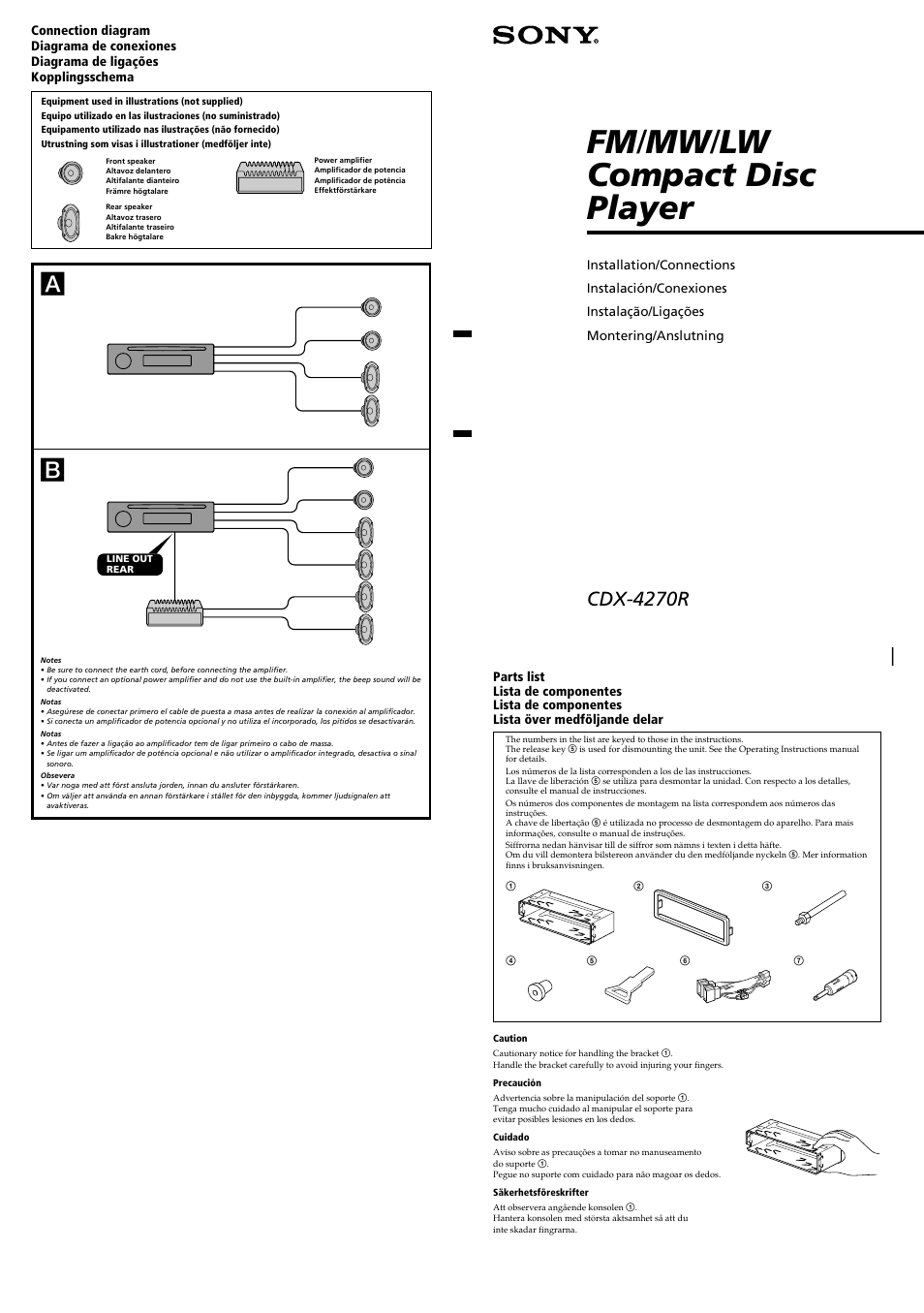 Sony CDX-4270R User Manual | 4 pages