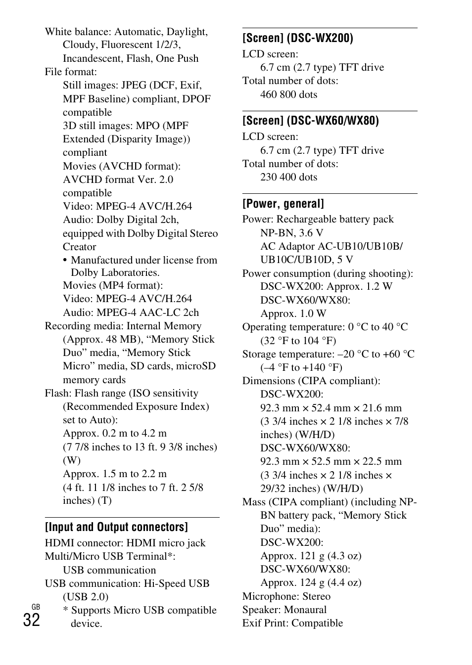 Sony DSC-WX60 User Manual | Page 32 / 72