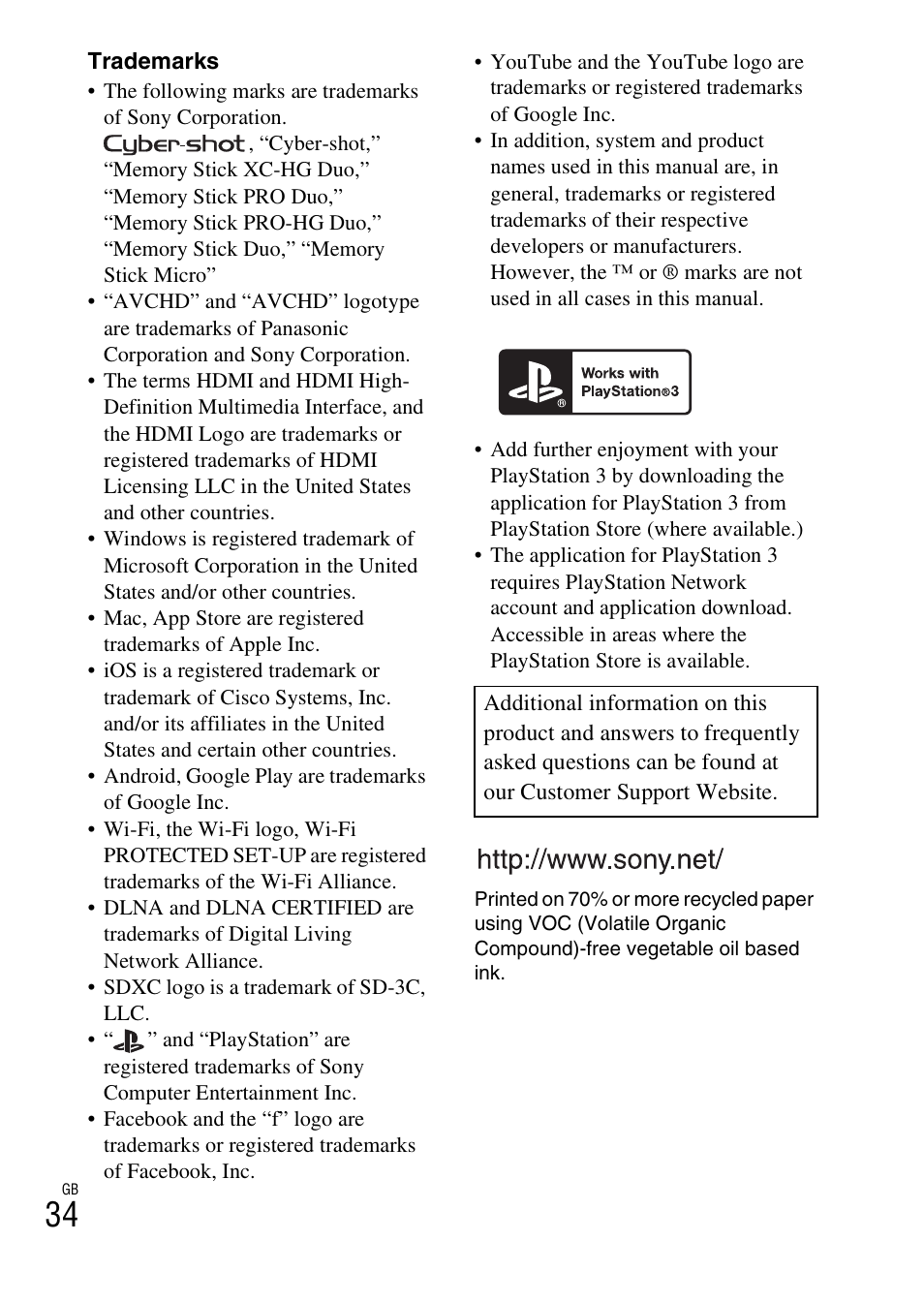 Sony DSC-WX60 User Manual | Page 34 / 72