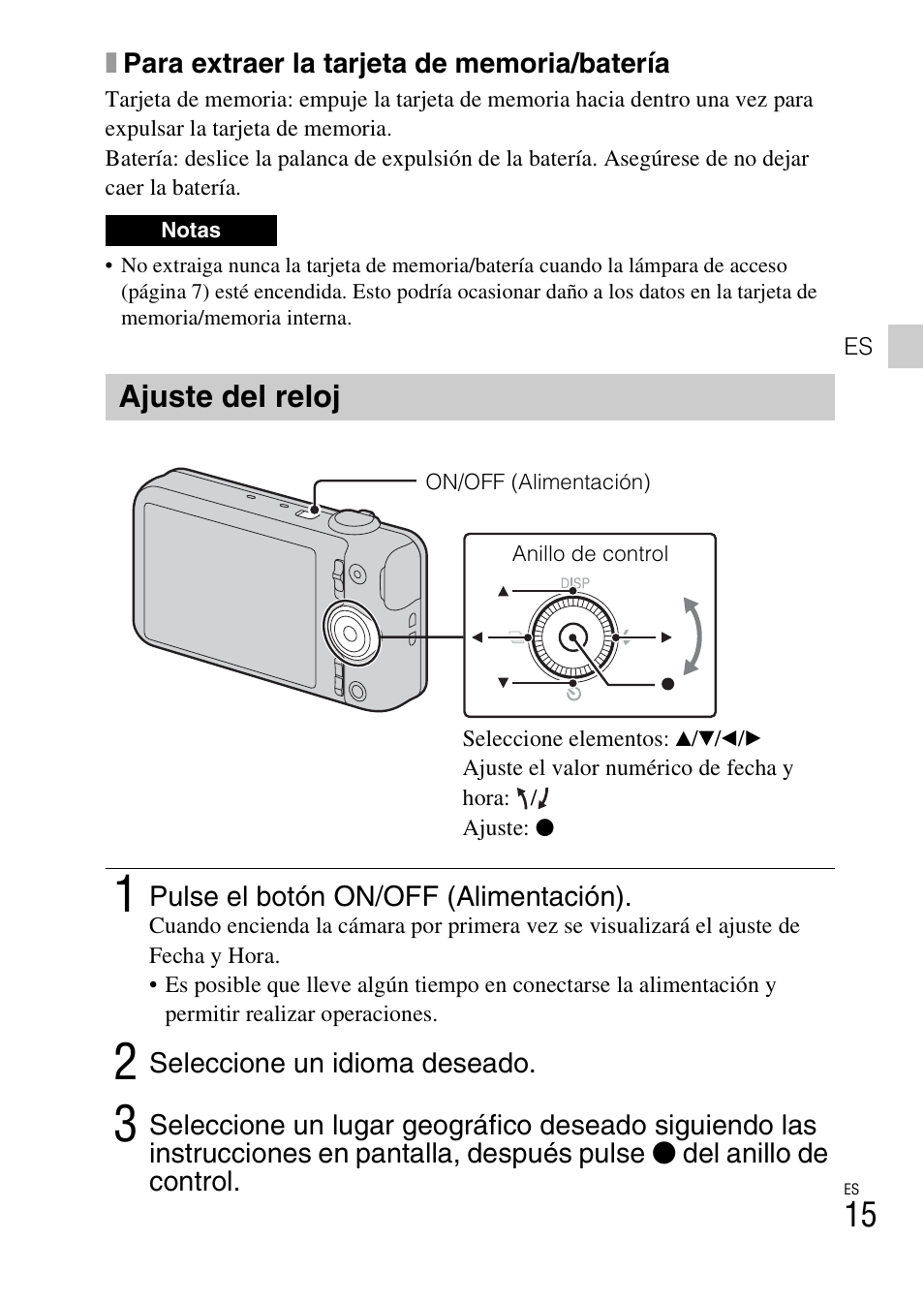 Ajuste del reloj | Sony DSC-WX60 User Manual | Page 49 / 72