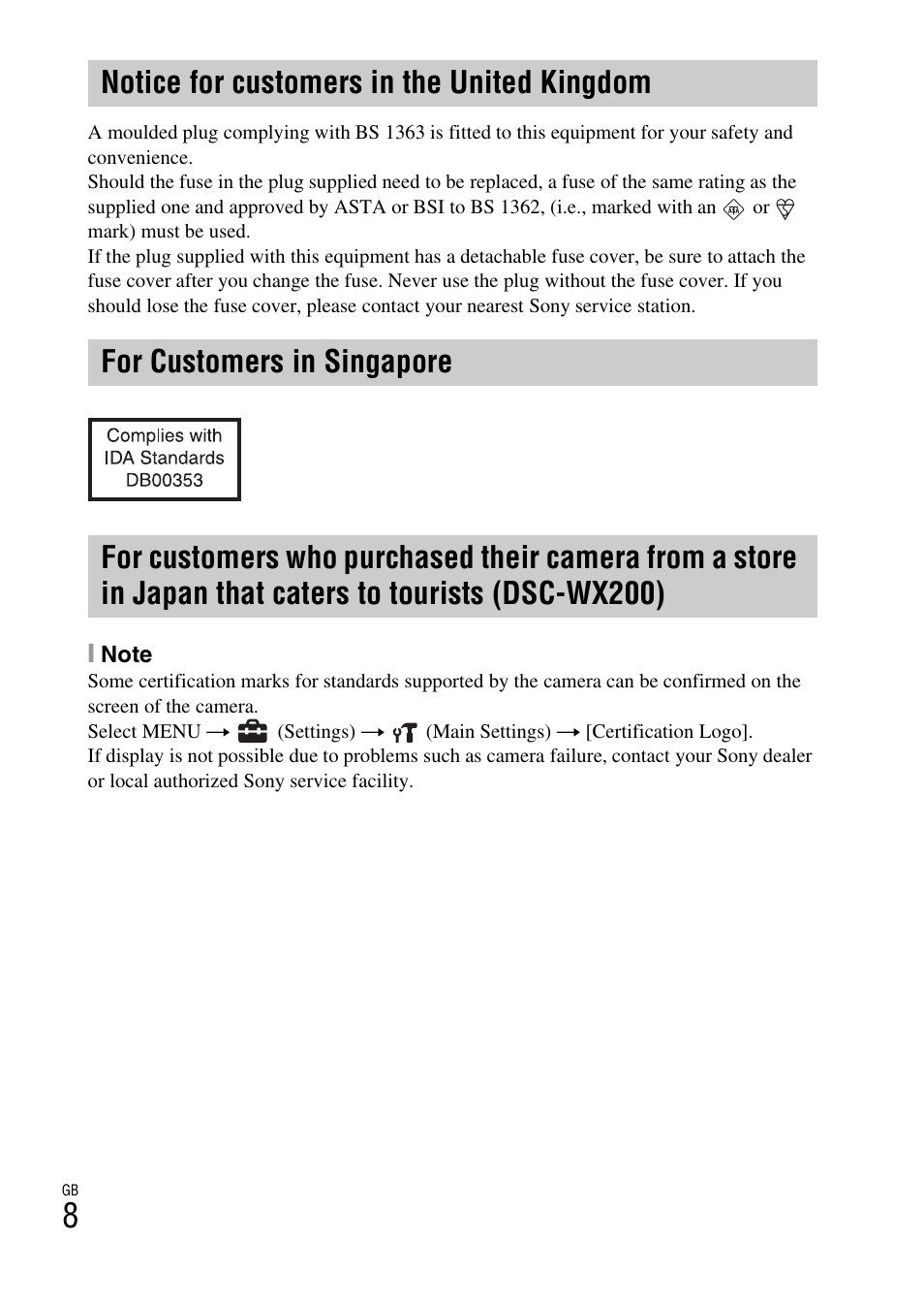 Sony DSC-WX60 User Manual | Page 8 / 72