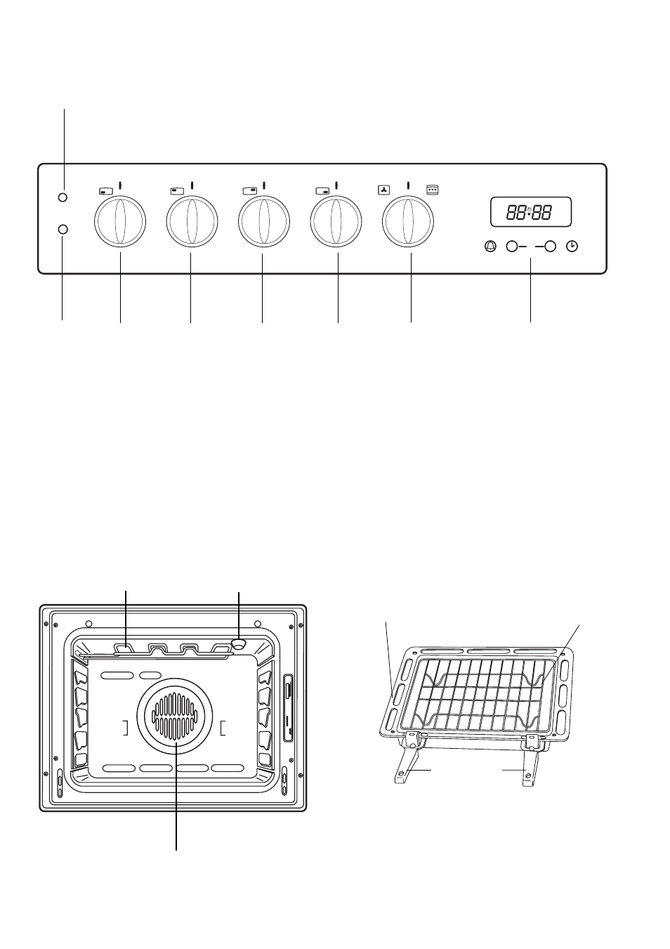Control panel, The oven cavity, Accessories | The oven cavity accessories | Tricity Bendix CSIE 503 User Manual | Page 5 / 27