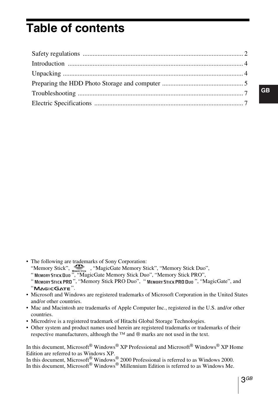 Sony HDPS-M1 User Manual | Page 3 / 24